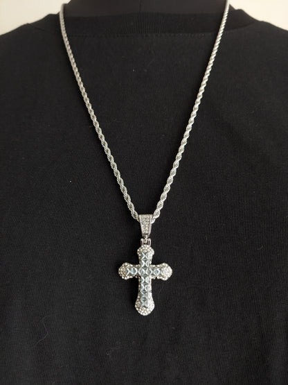Iced Cross Neckpiece with Chain