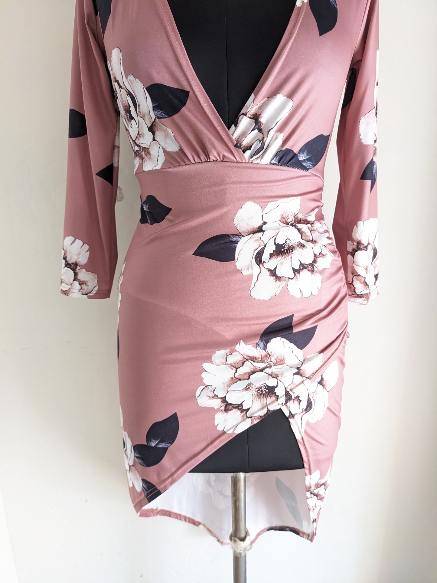 Fei Tong Floral Print Split Wrap Dress