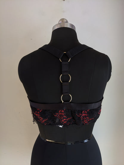Simply Be Black & Red Lace Bra