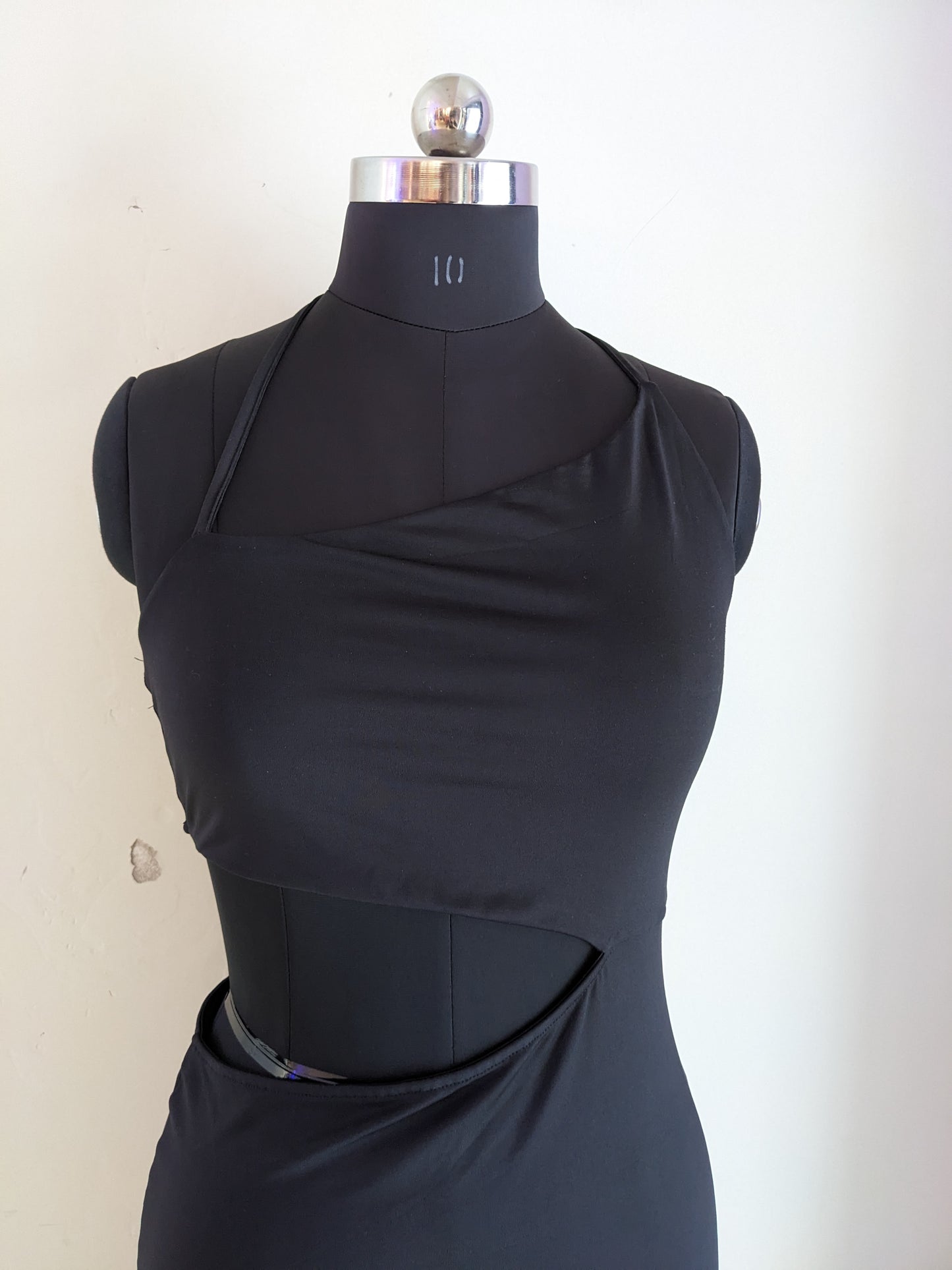 H&M One Shoulder Cut Out Black Dress