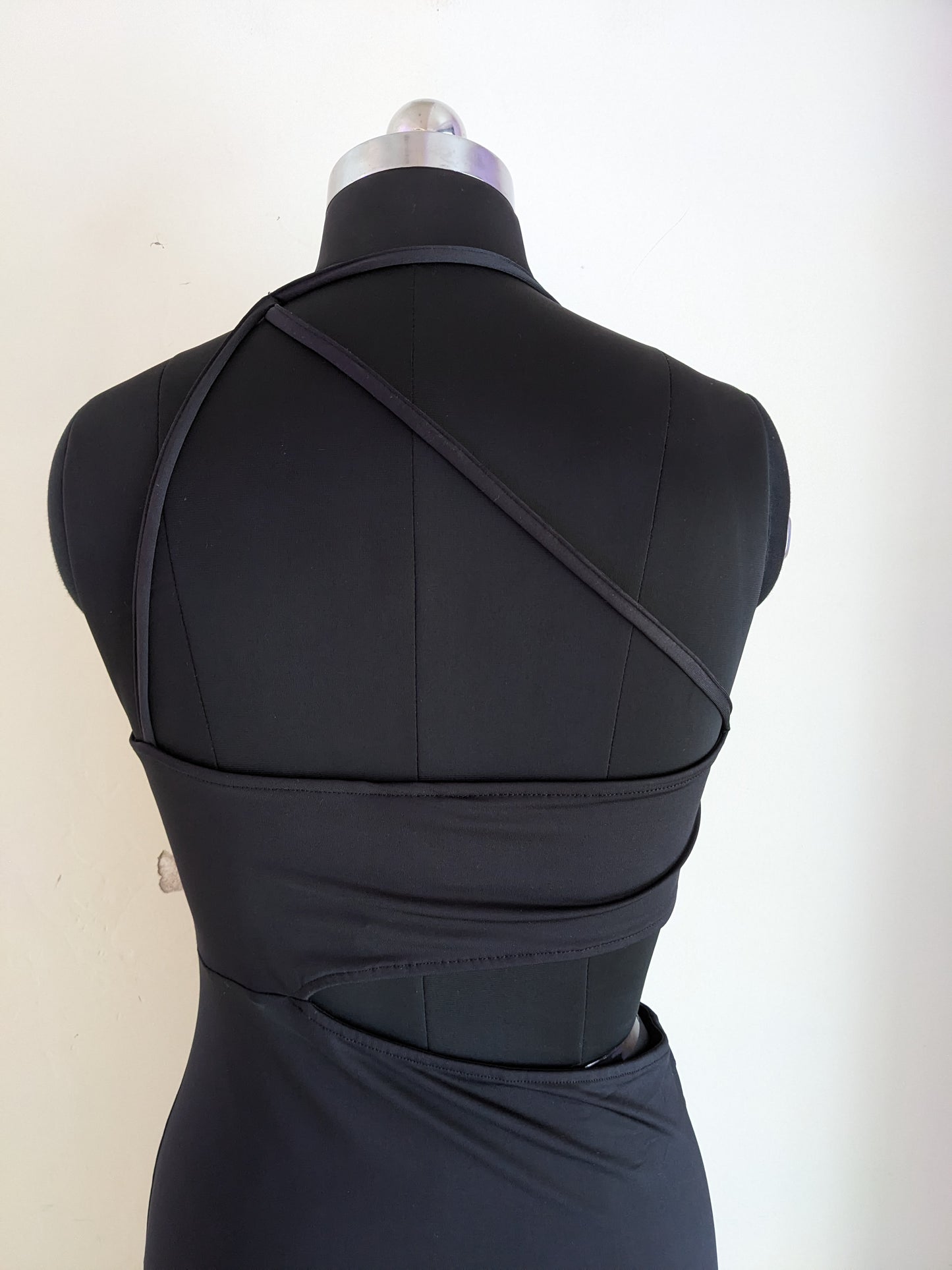 H&M One Shoulder Cut Out Black Dress