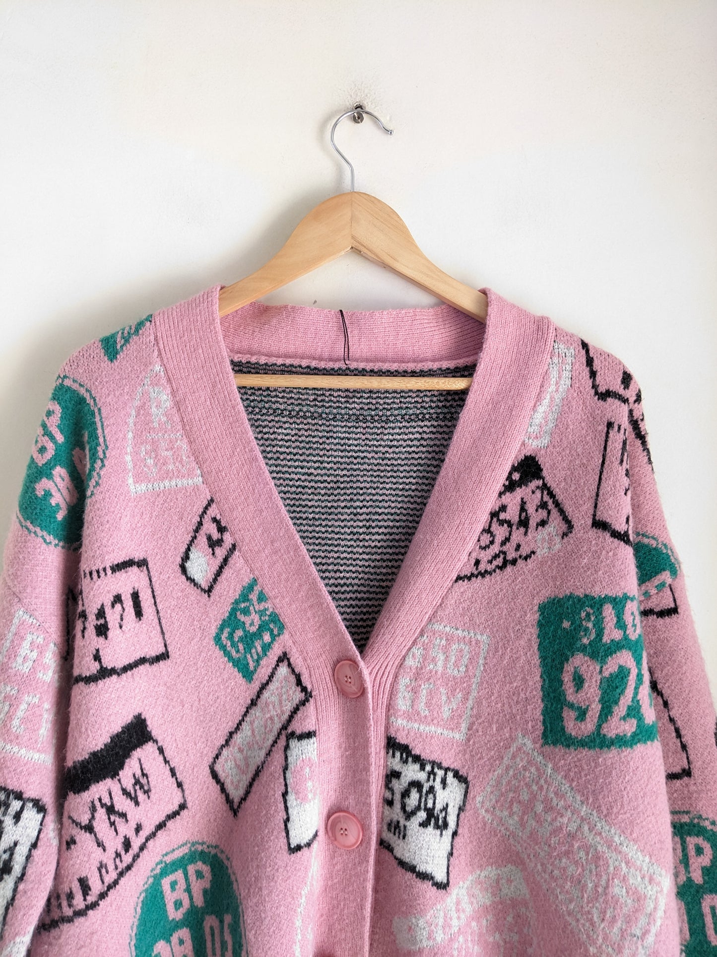 Y2K Quirky Pink Cardigan