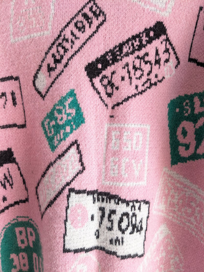 Y2K Quirky Pink Cardigan