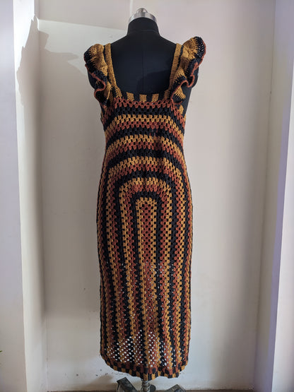 ZARA Crochet Modi Dress With Ruffle Strap