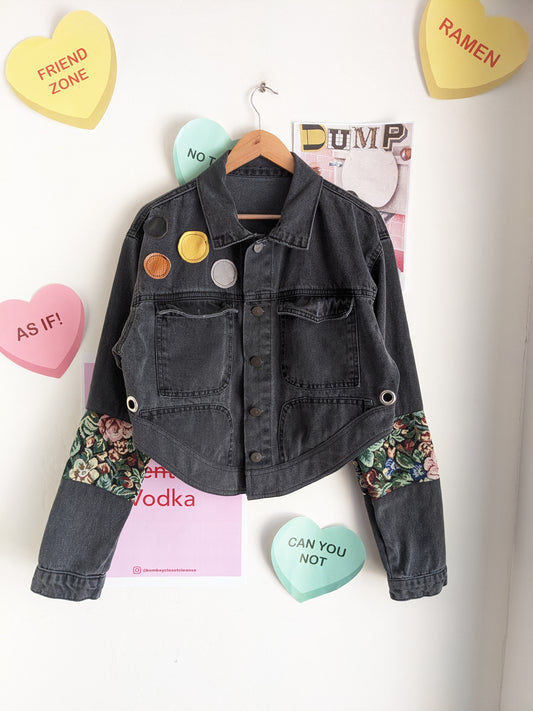 Heart in Cage Hand Painted Denim Jacket