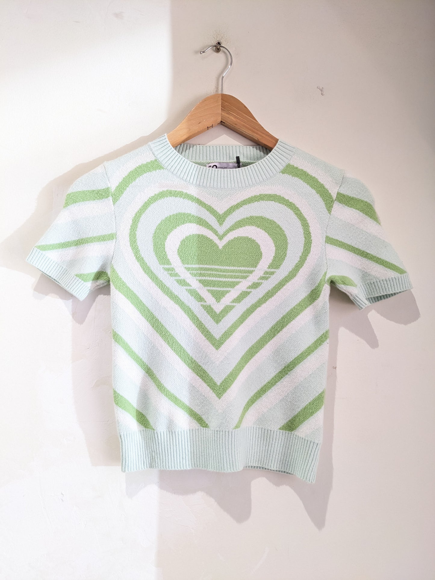 SO Green Heart Sweater