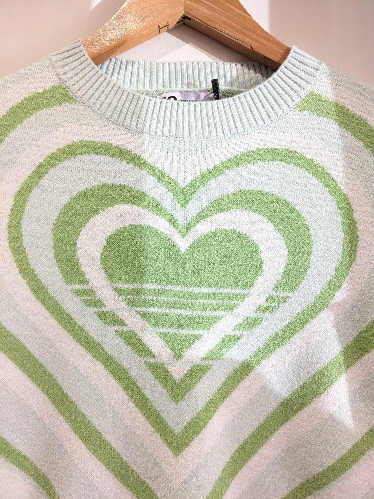 SO Green Heart Sweater