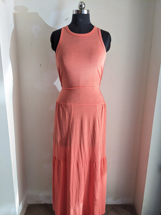 Gap Orange Sleeveless Maxi Dress