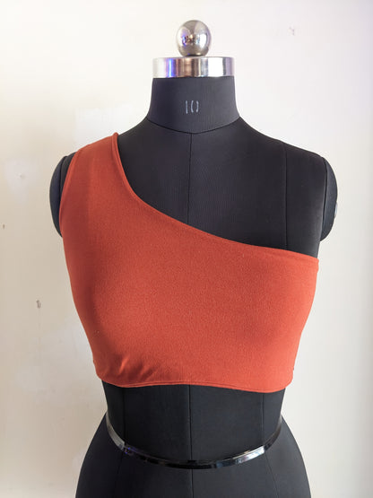 Orange One Shoulder Crop Top