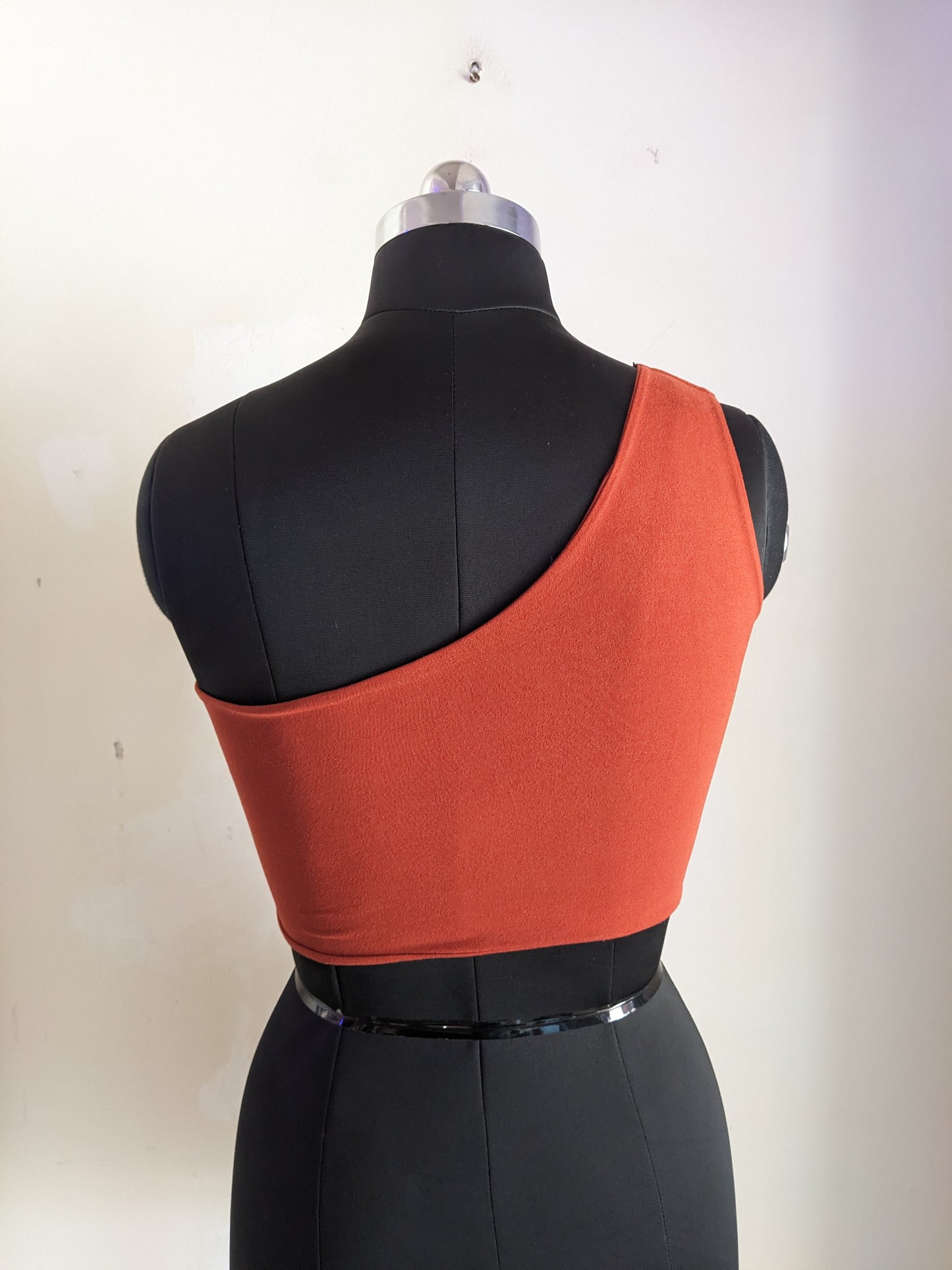 Orange One Shoulder Crop Top