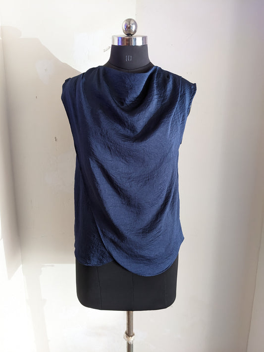 Zara Navy Blue Sleeveless Top
