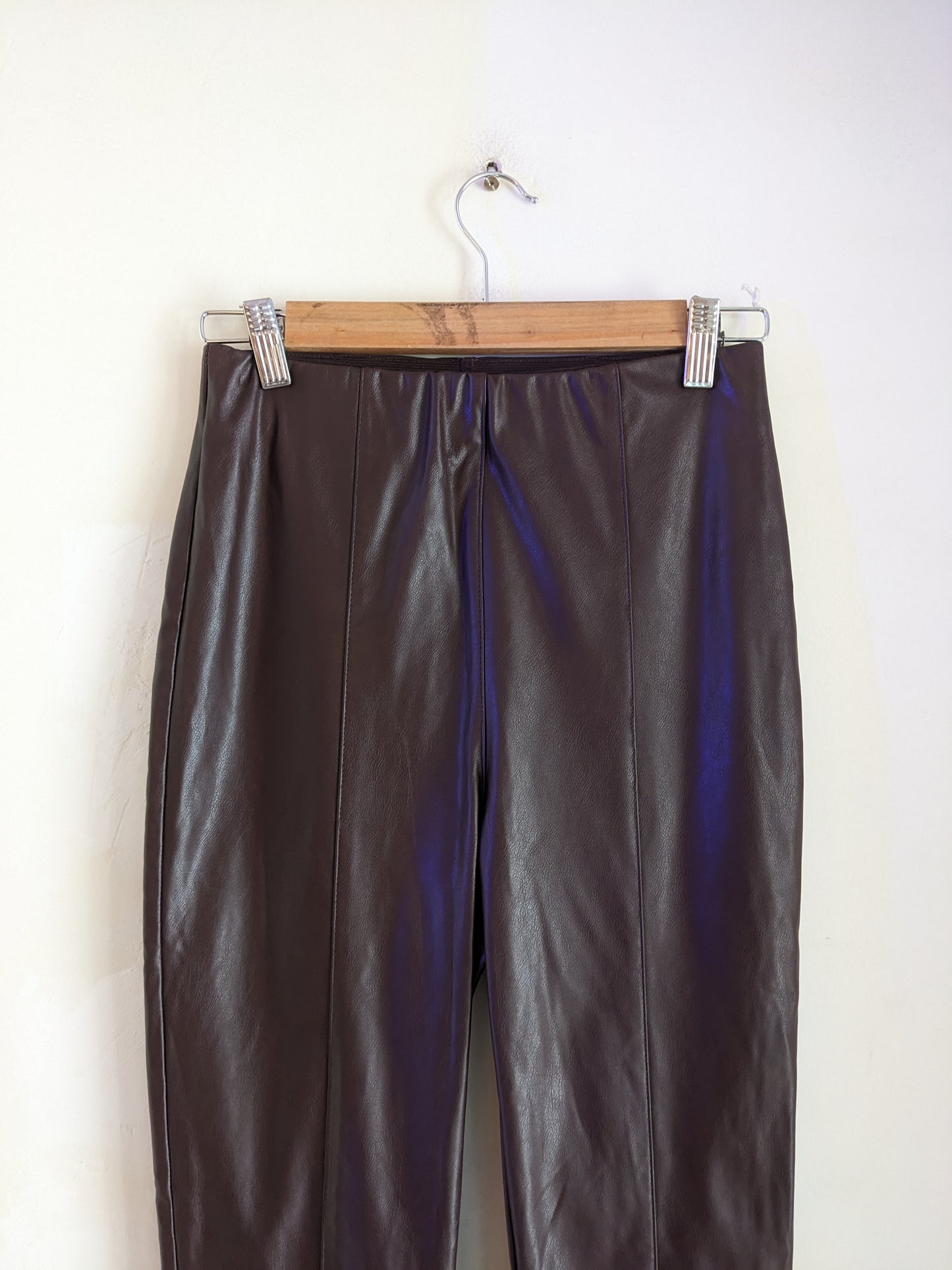 H&M Faux Leather Brown Pant
