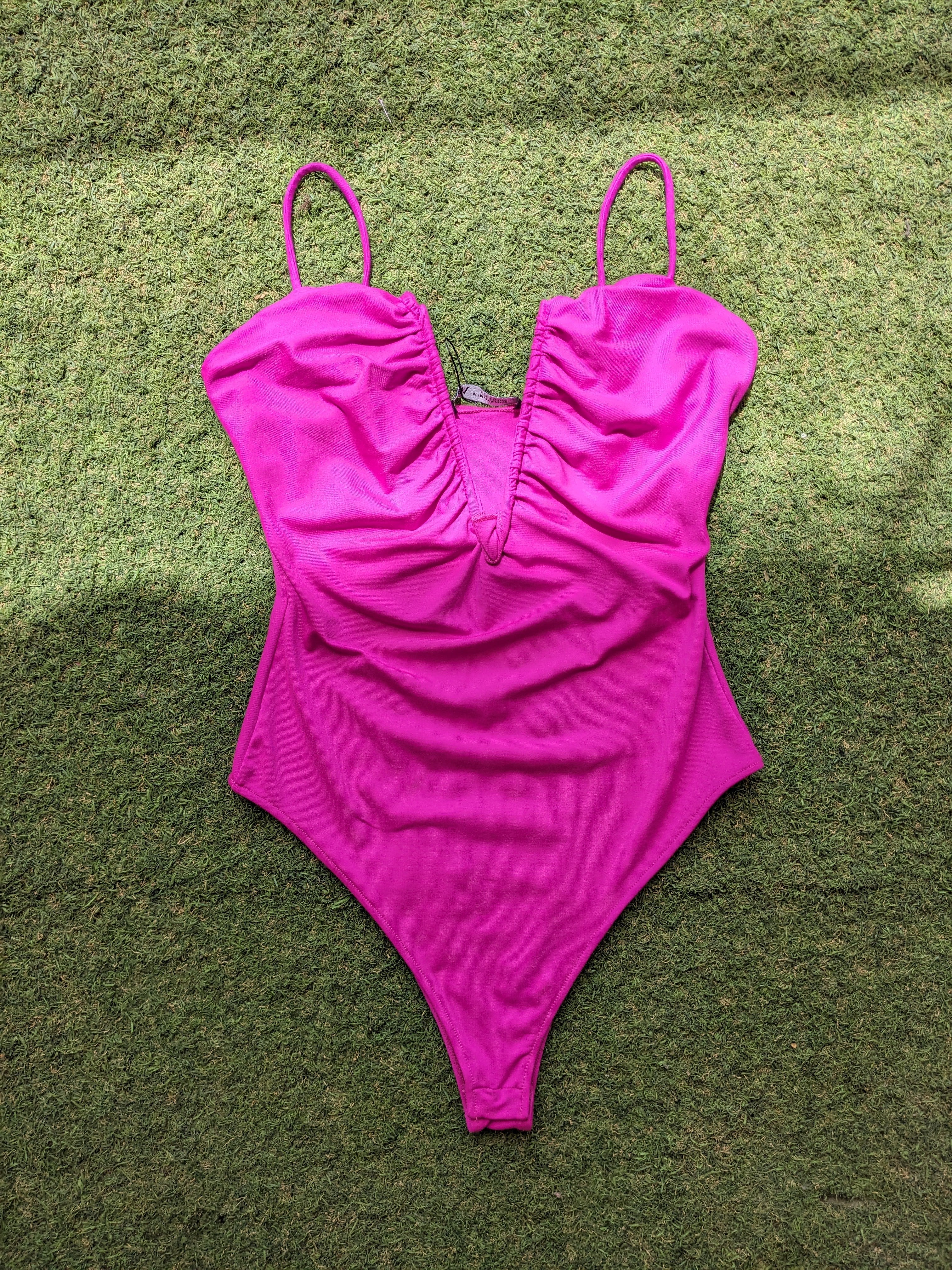 Neon pink bodysuit sales zara