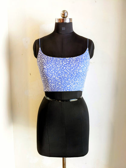 Supre Blue Printed Crop Top