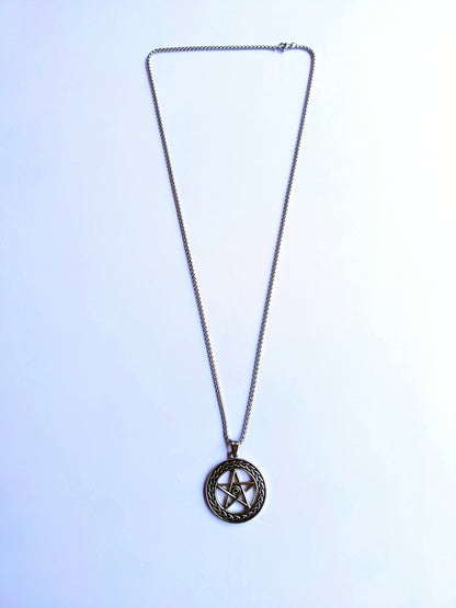 Large Spiral Pentacle Pentagram Pendant