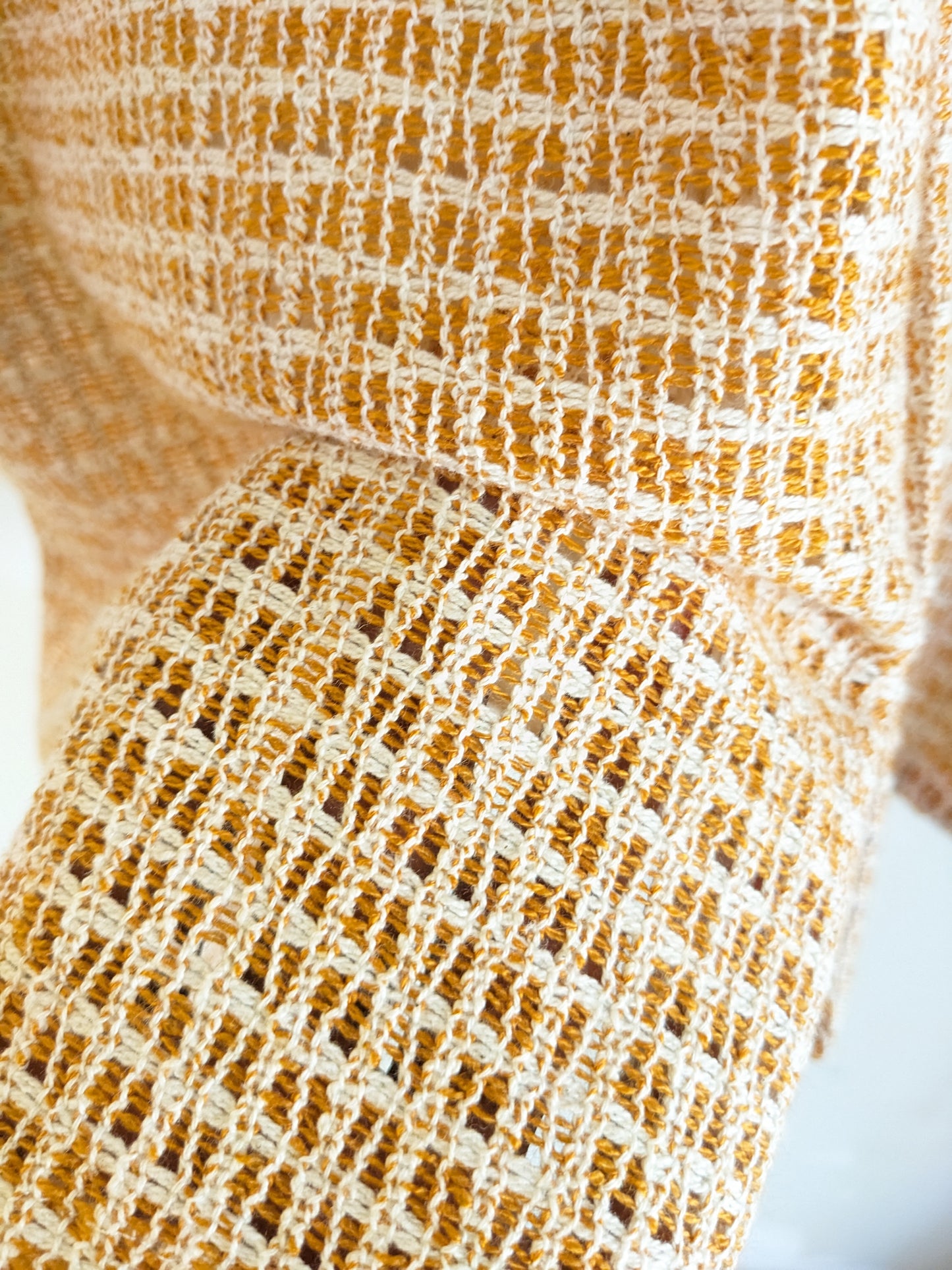 Summer Mustard Crochet Shirt