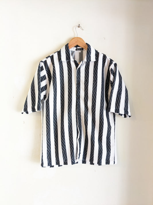 Black & White Summer Crochet Shirt