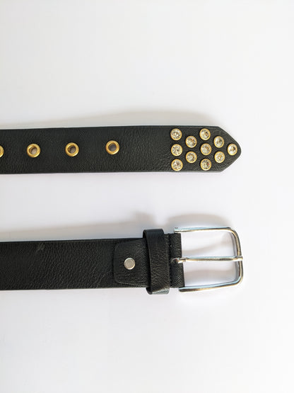 Black Round Studded Belt