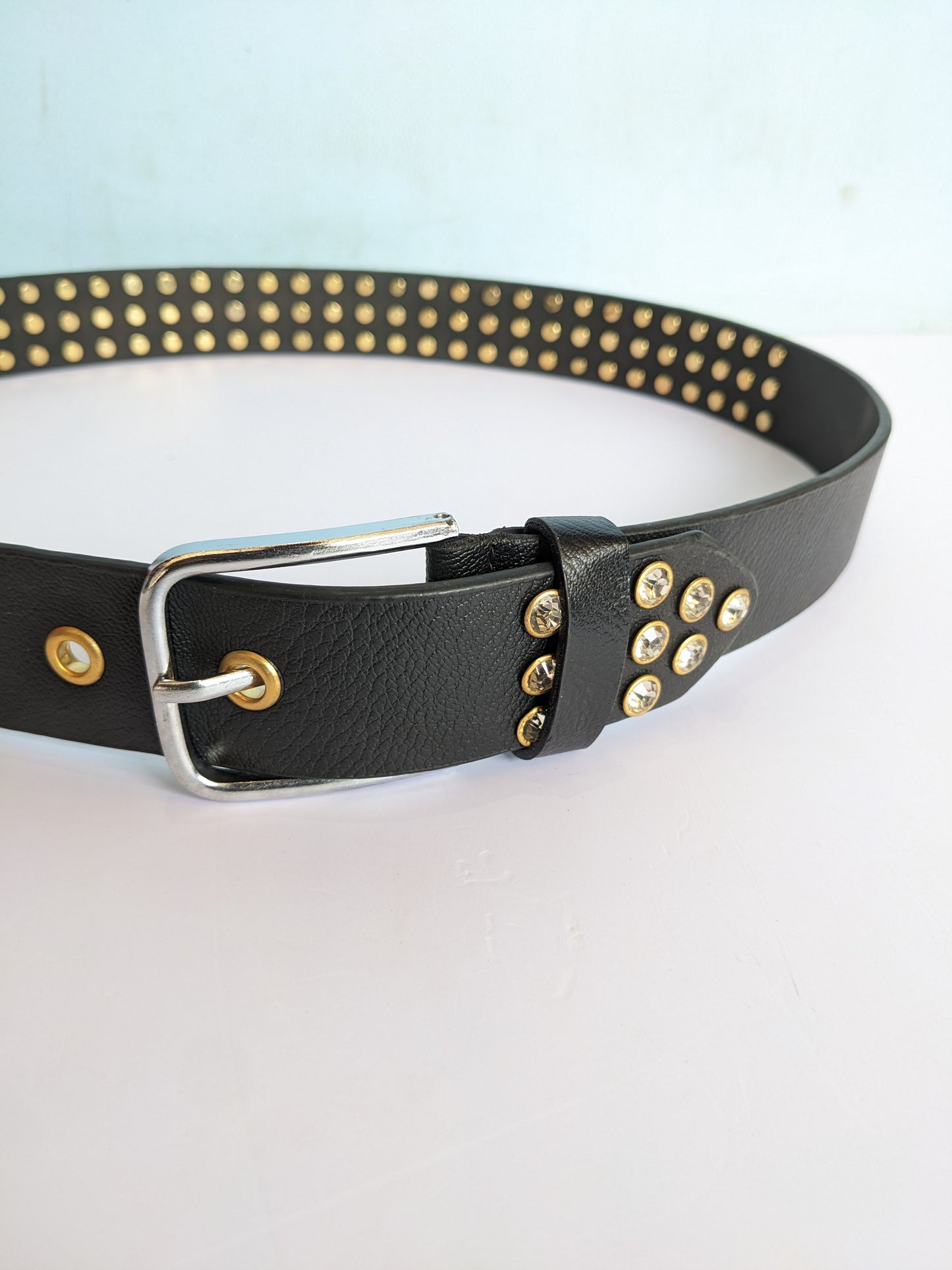 Black Round Studded Belt