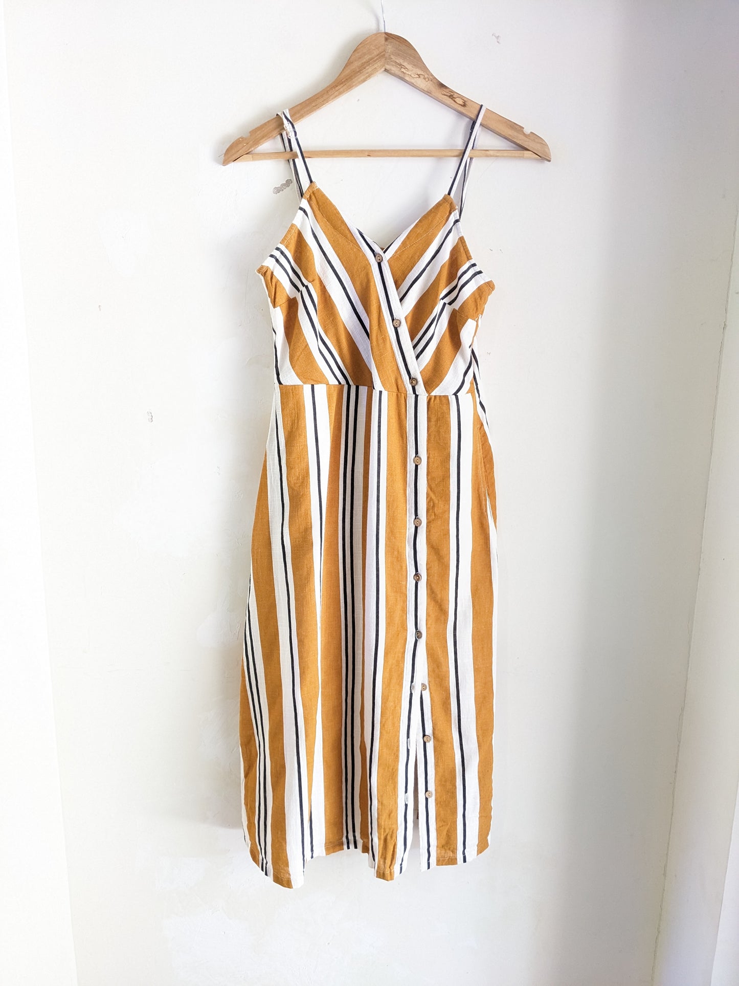 Vajor Yellow & White Dress