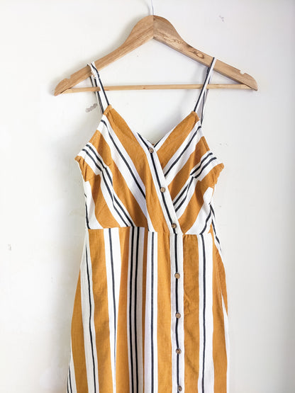 Vajor Yellow & White Dress