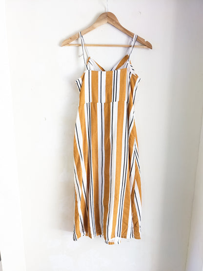 Vajor Yellow & White Dress