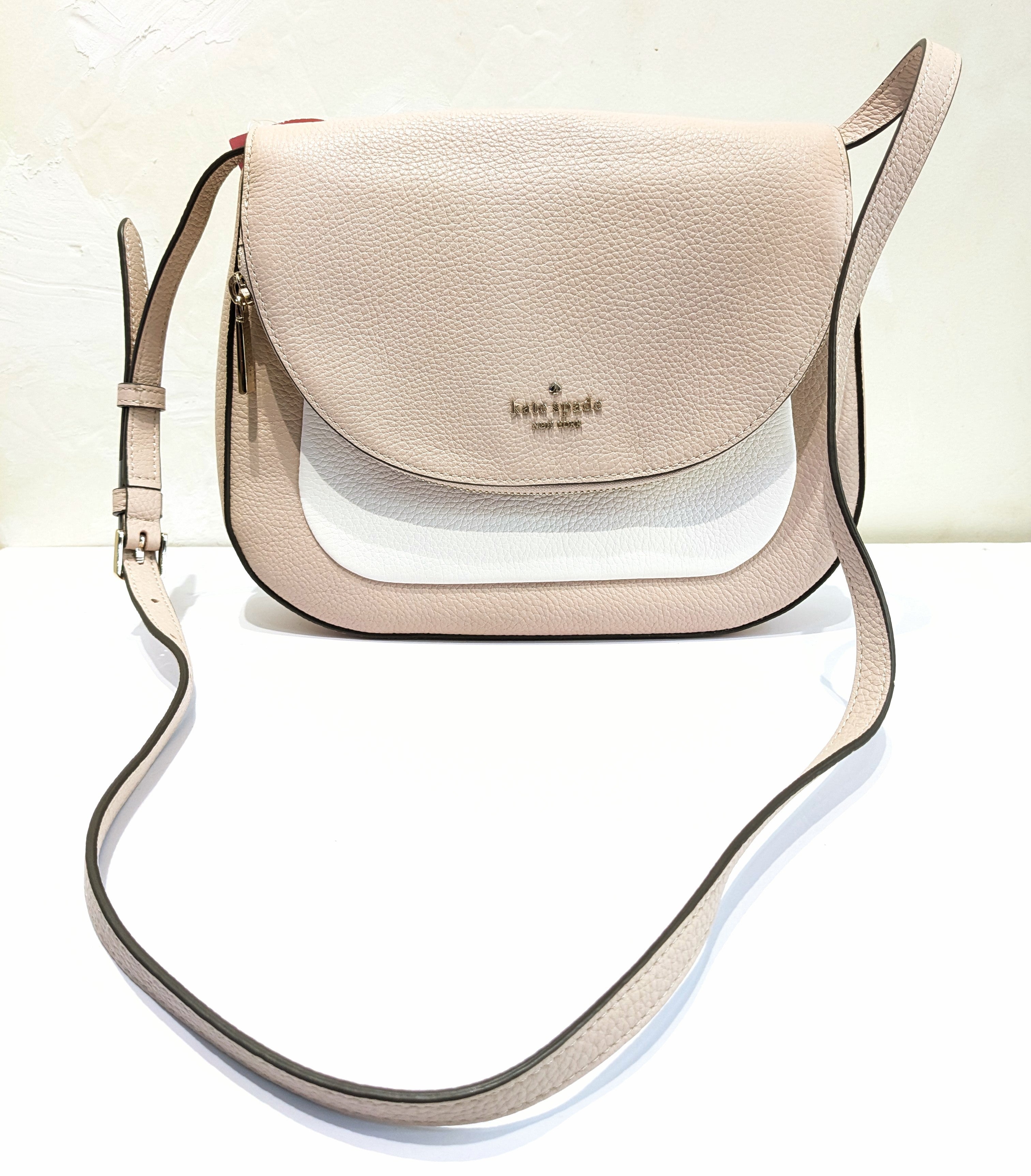 Kate Spade New York Leather Mini Flap Crossbody Shoulder Bag deals CREAM/BLACK