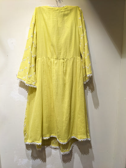 The Loom Lime Yellow Kurta 3 Set