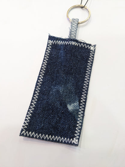 Upcycled Blue Denim Keychain