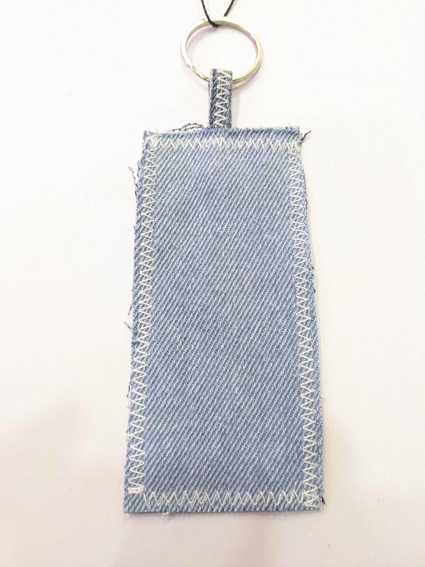 Upcycled Blue Denim Keychain