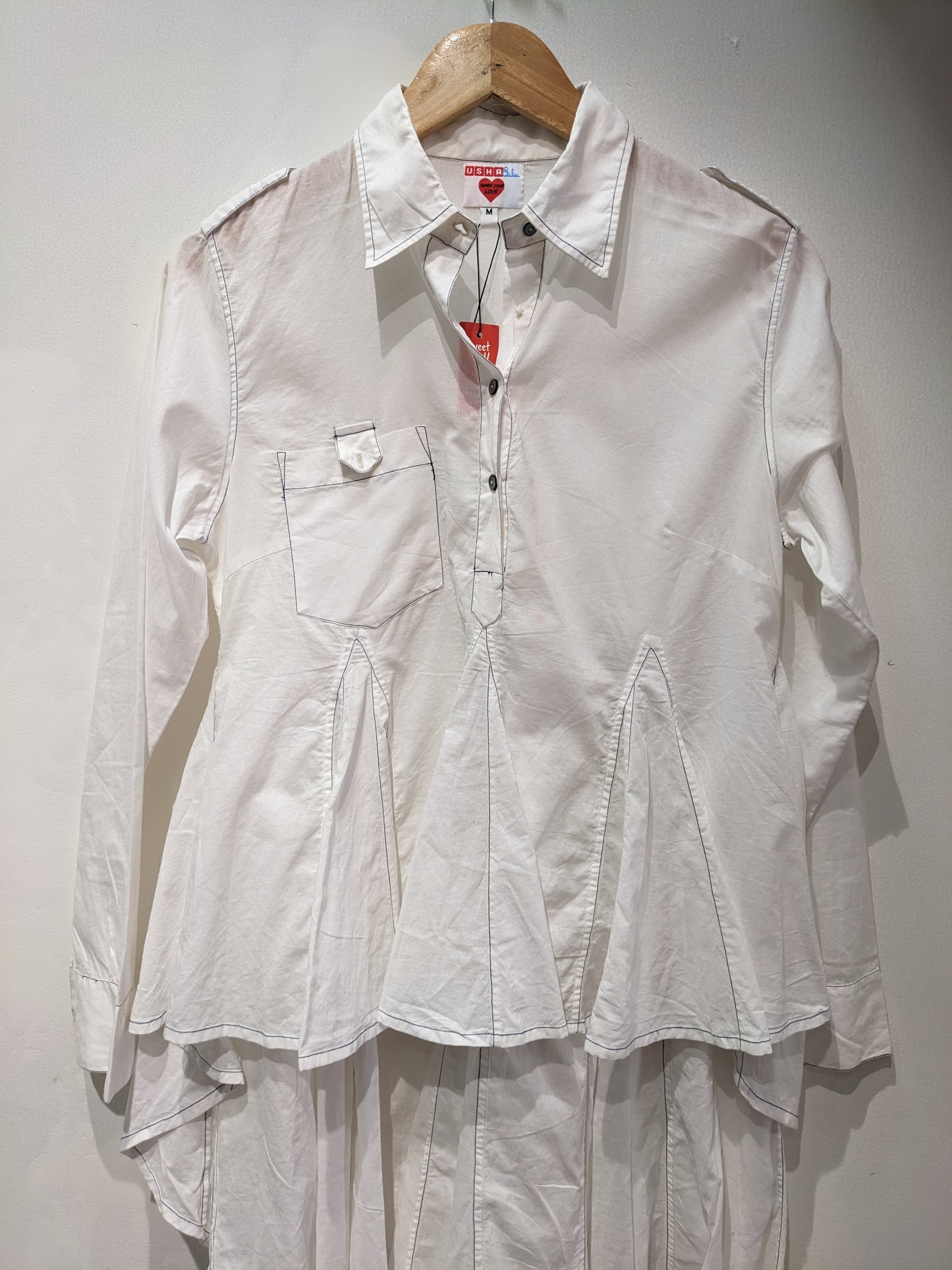 Usha Silai White Shirt Dress