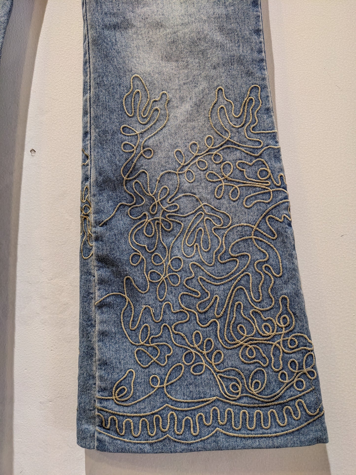 Y2K Denim Embroidered Flared Jeans