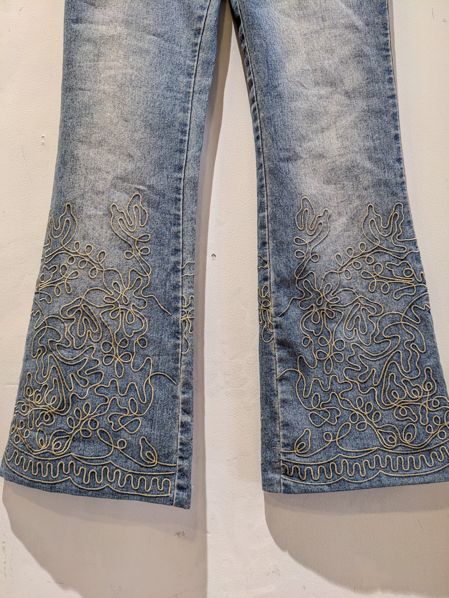 Y2K Denim Embroidered Flared Jeans