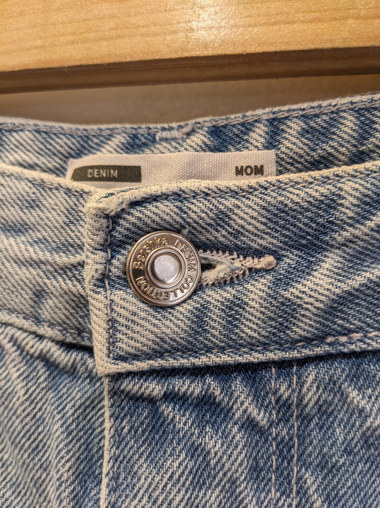 Bershka Light Blue Jeans With Embroidered Patches