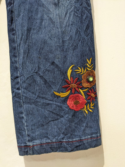 Flower Blue Jeans