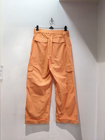 Womens Orange Flap Pocket Side Cargo Pants