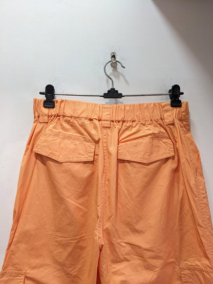 Womens Orange Flap Pocket Side Cargo Pants