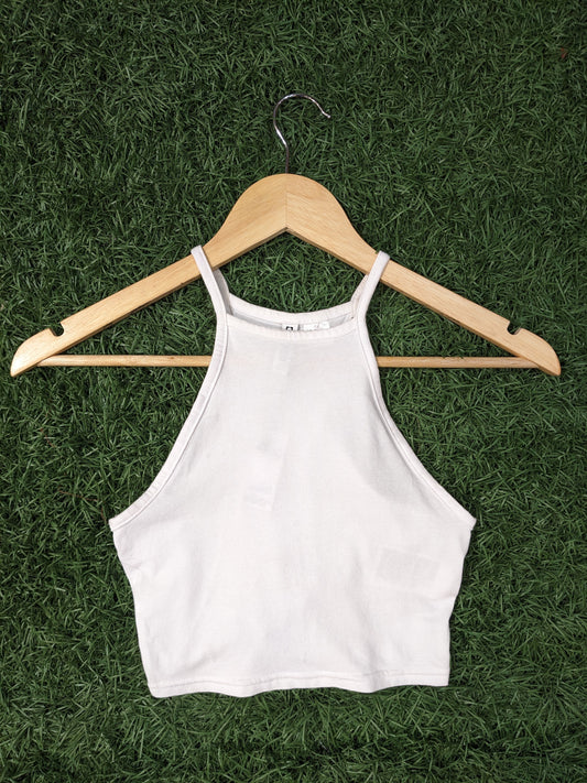 H&M White Cropped Tank Top