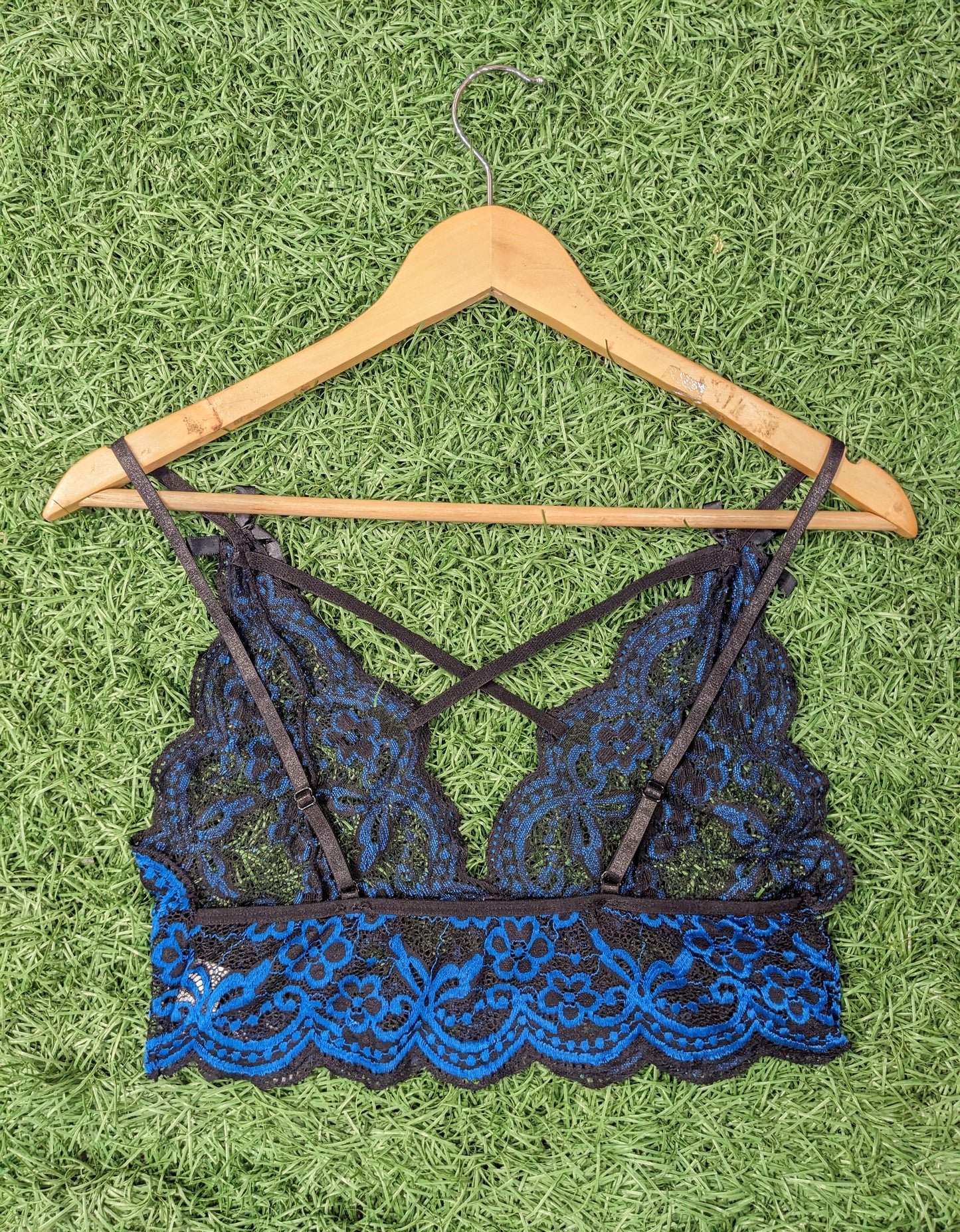 Midnight Blue Lacy Cami Top with Bow detailing