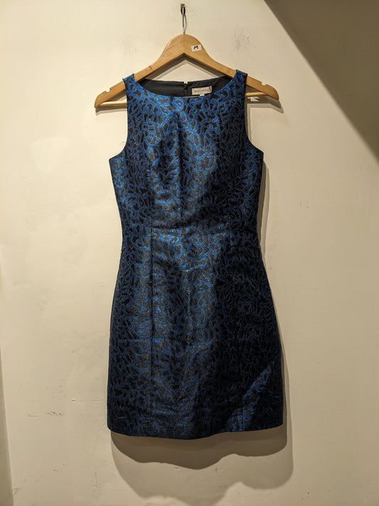 Warehouse Navy Blue Animal Print Dress