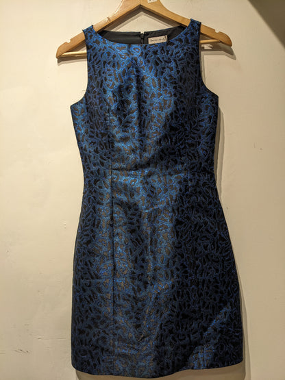 Warehouse Navy Blue Animal Print Dress