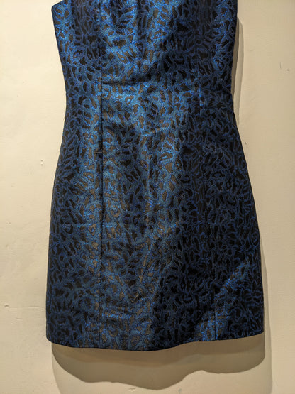 Warehouse Navy Blue Animal Print Dress