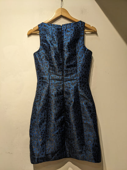 Warehouse Navy Blue Animal Print Dress