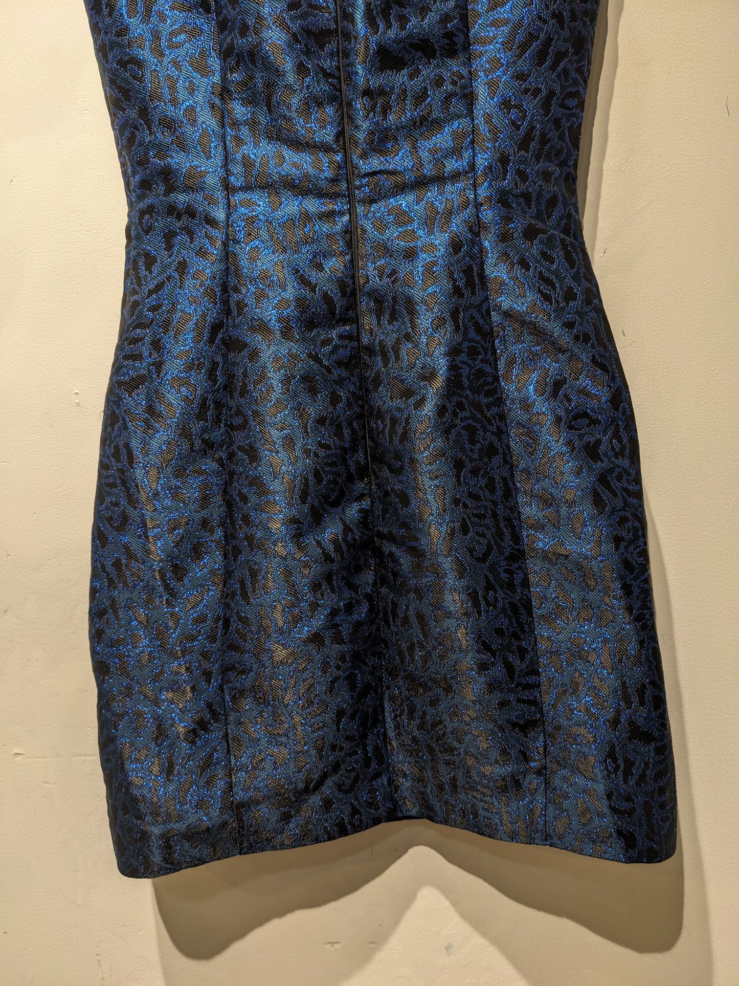 Warehouse Navy Blue Animal Print Dress