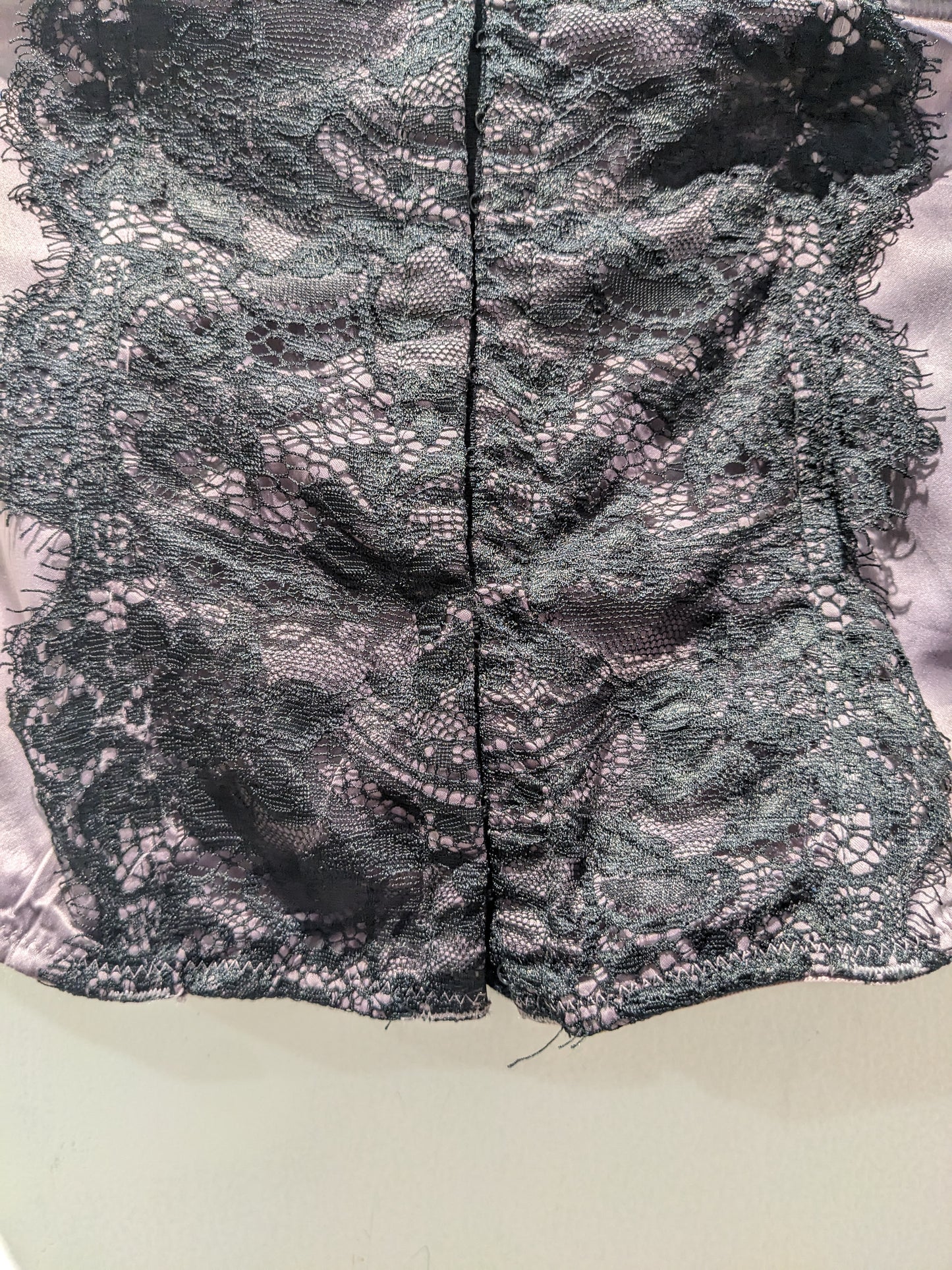 H&M Purple Bustier Corset With Black Lace Overlay