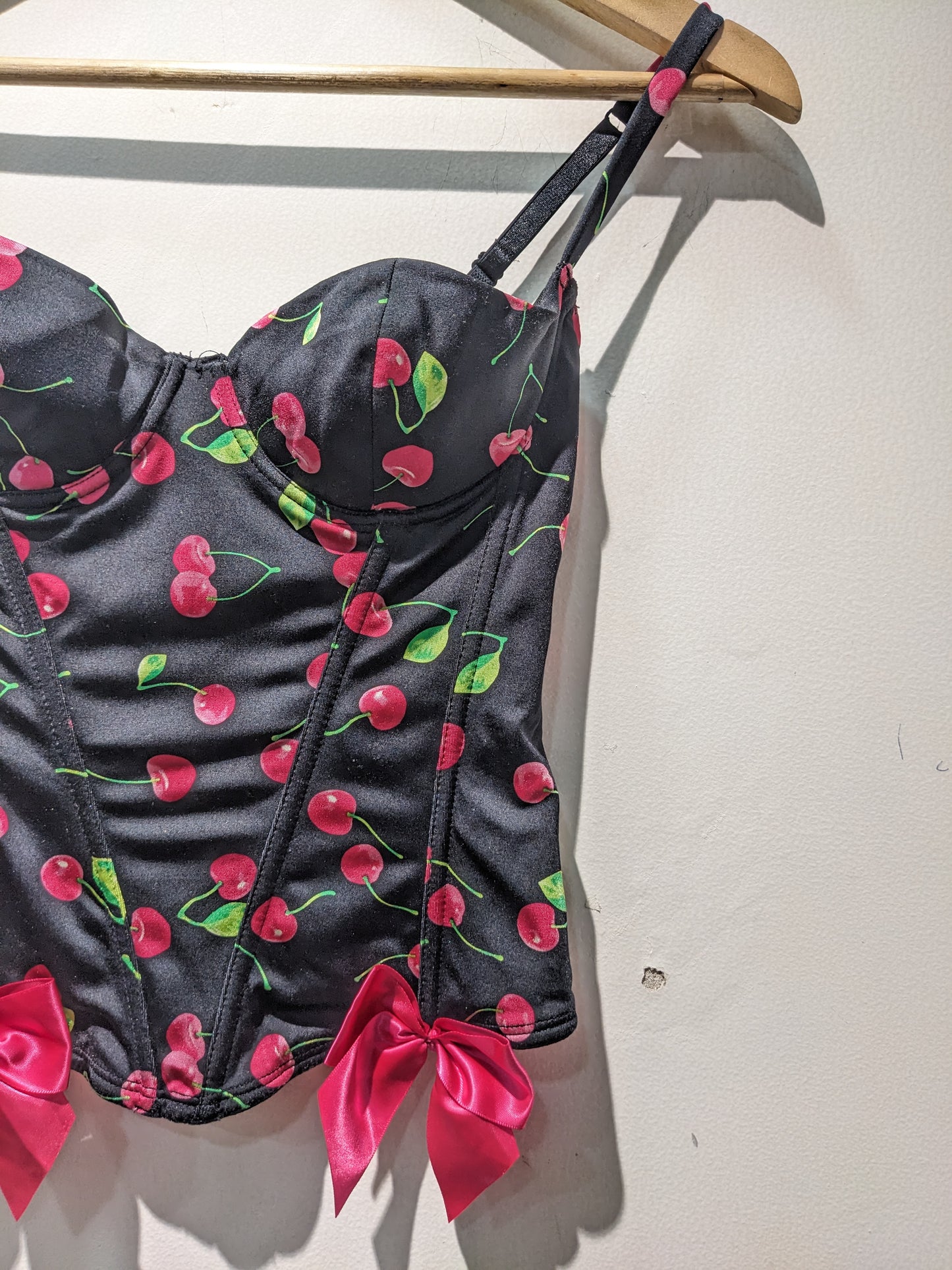 La Senza pink Cherry Corset with Bow Detailing