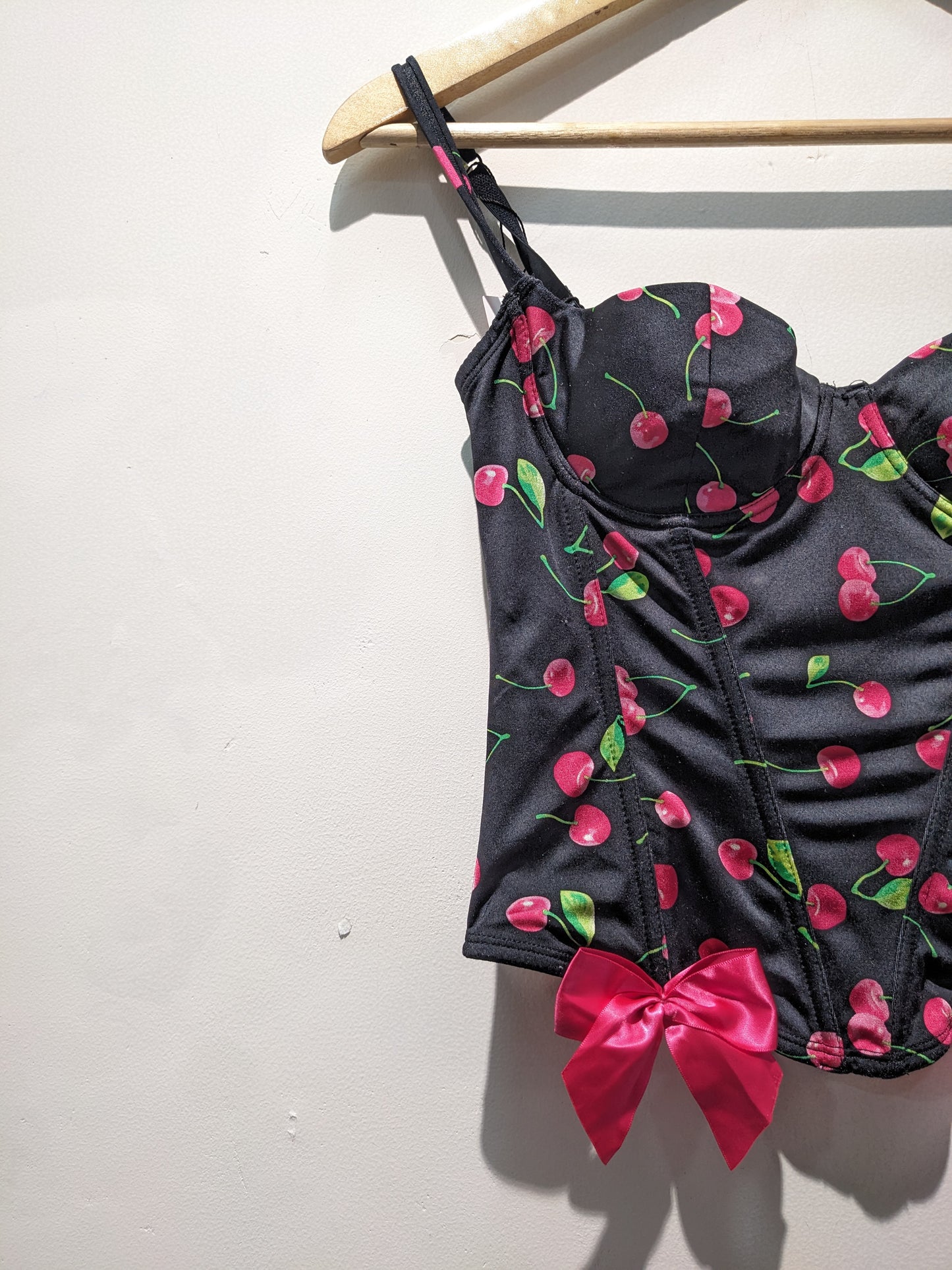 La Senza pink Cherry Corset with Bow Detailing