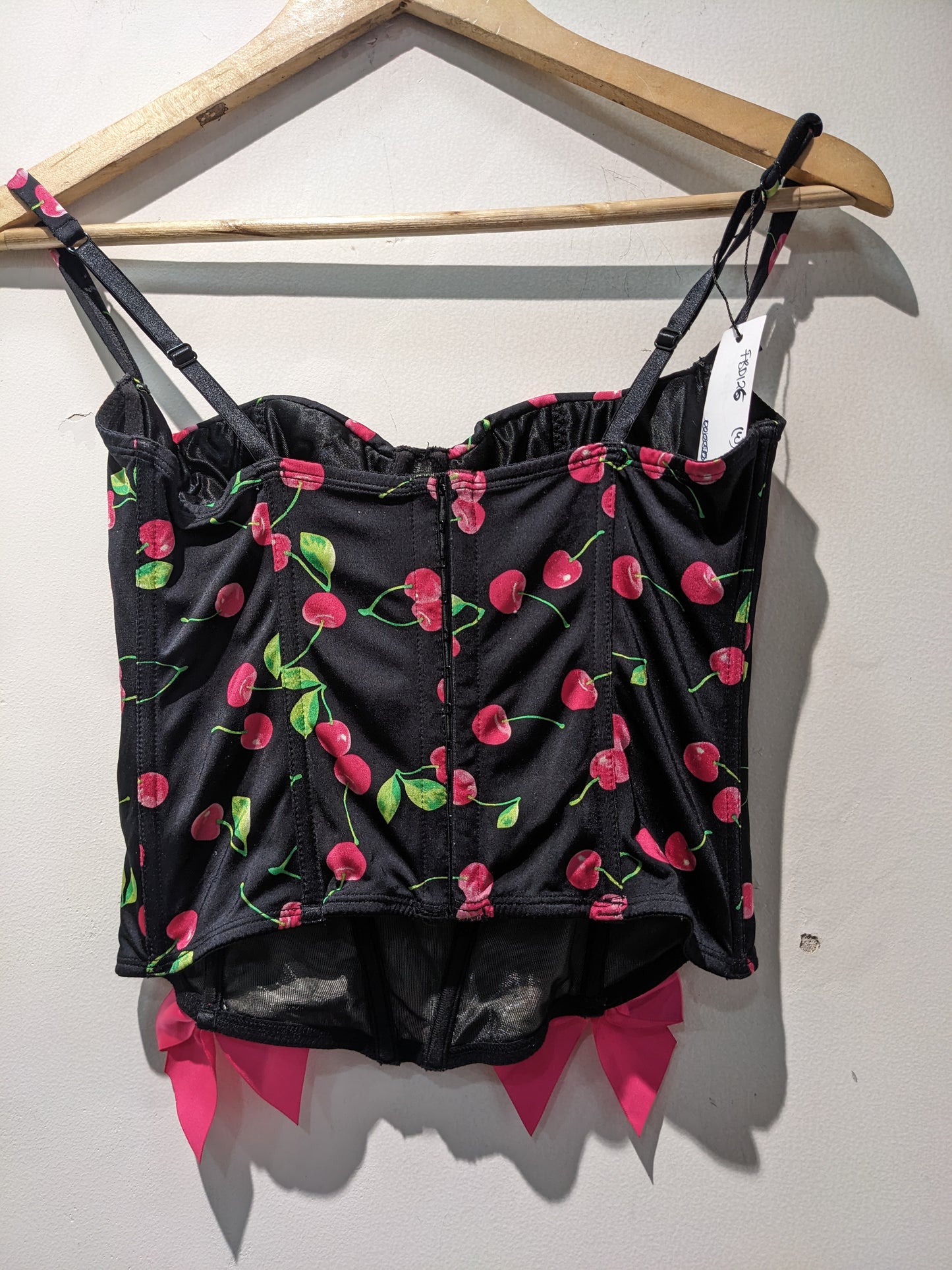 La Senza pink Cherry Corset with Bow Detailing