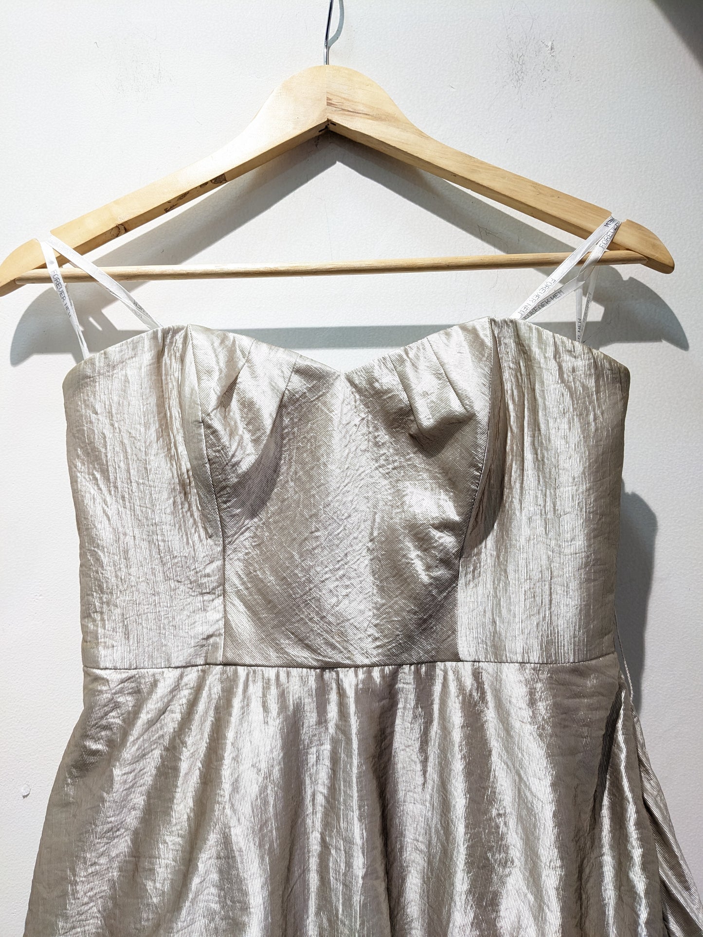 Forever New Greyish Silver Ballon Dress