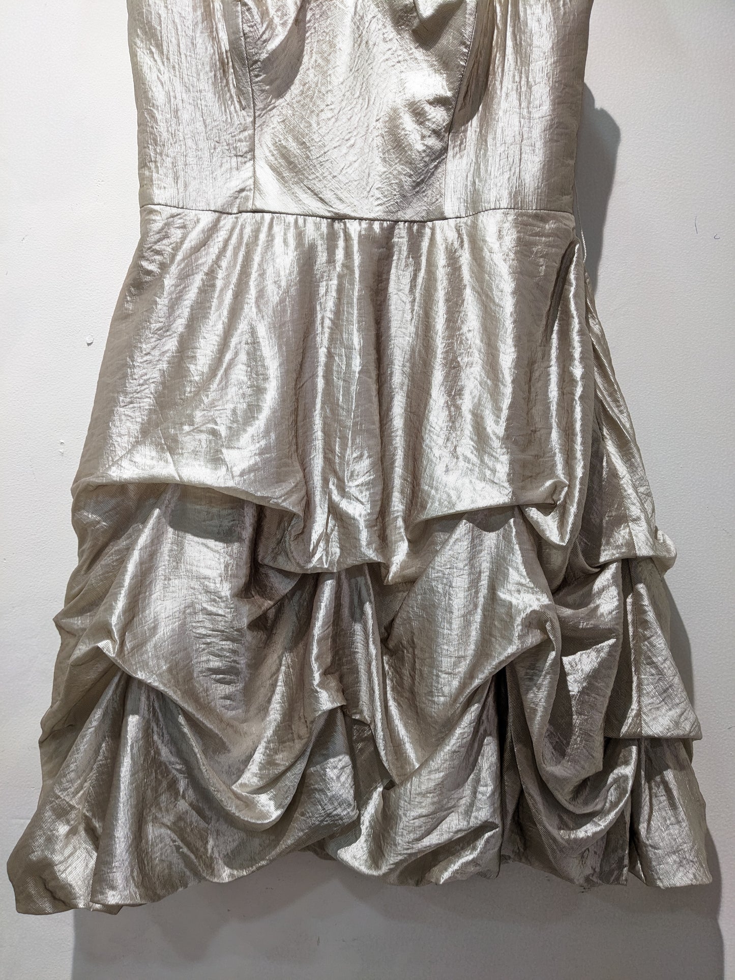 Forever New Greyish Silver Ballon Dress